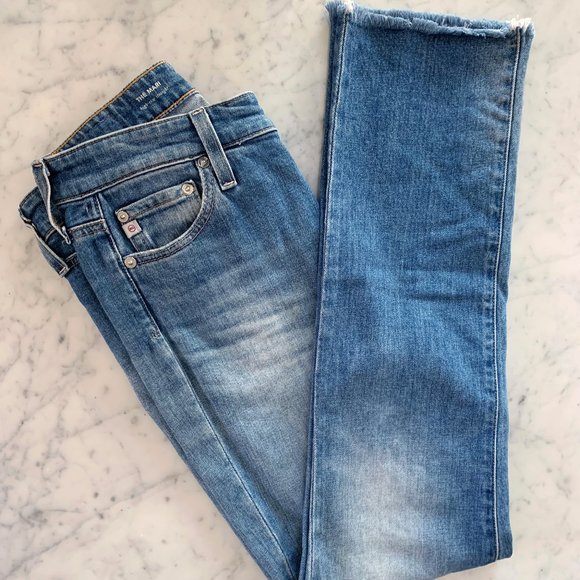SOLD: AG Mari High-Rise Straight Jean Raw Hem, 28R - Picture 2 of 4